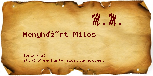 Menyhért Milos névjegykártya